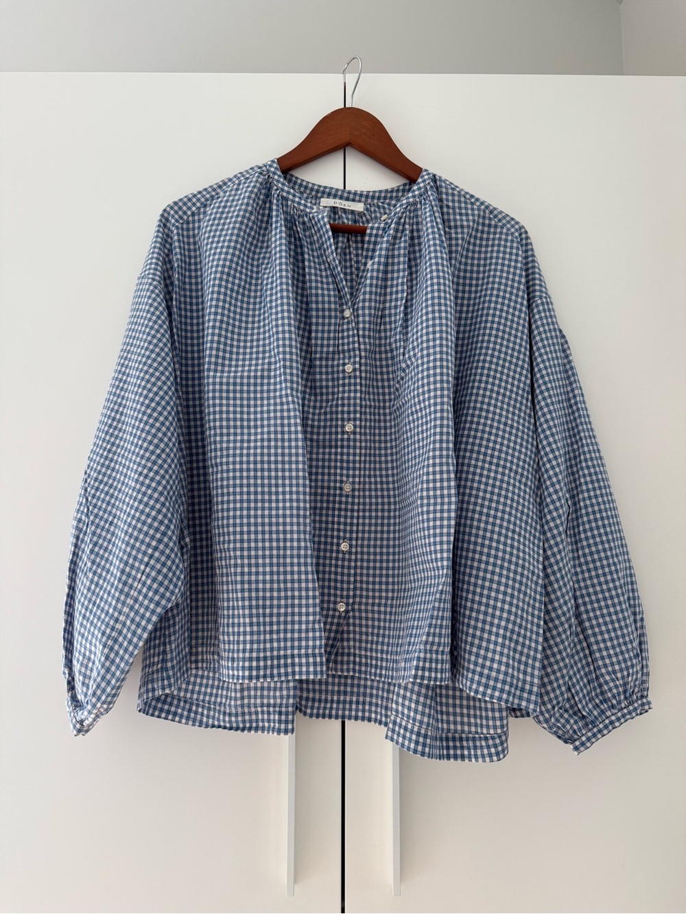 NWOT Dôen - Jane Blouse Blue Gingham